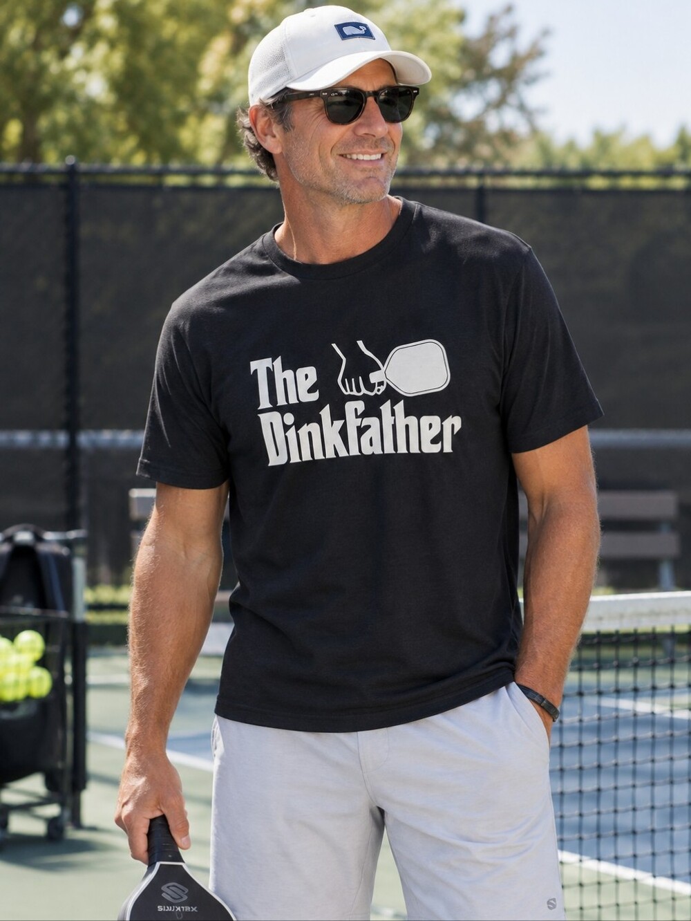 The Dinkfather Funny Pickleball T-Shirt Ann Arbor Black Unisex XL Like New - Picture 1 of 6